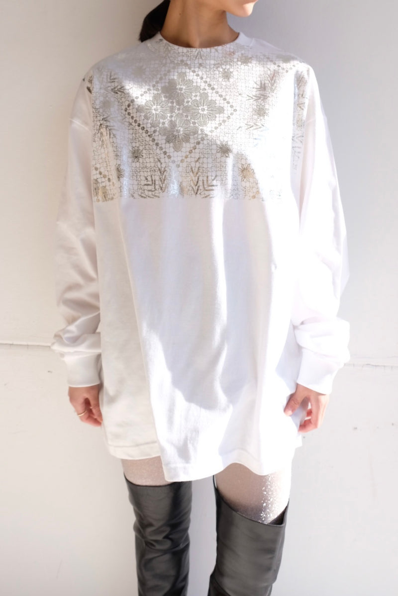 flower lace long T-shirts