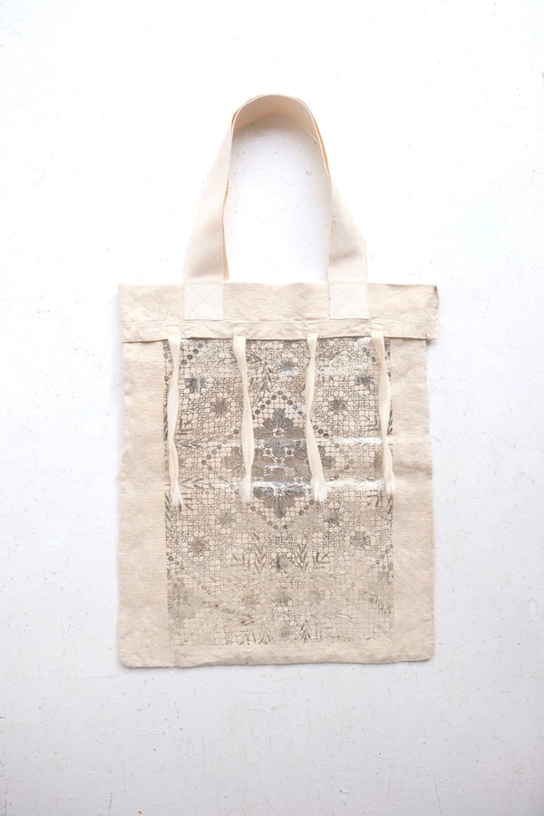 flower lace tote bag