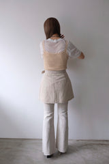 linen wrap mini skirt