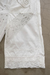 cutwork lace frill half pants
