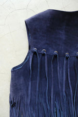 suede leather fringe vest