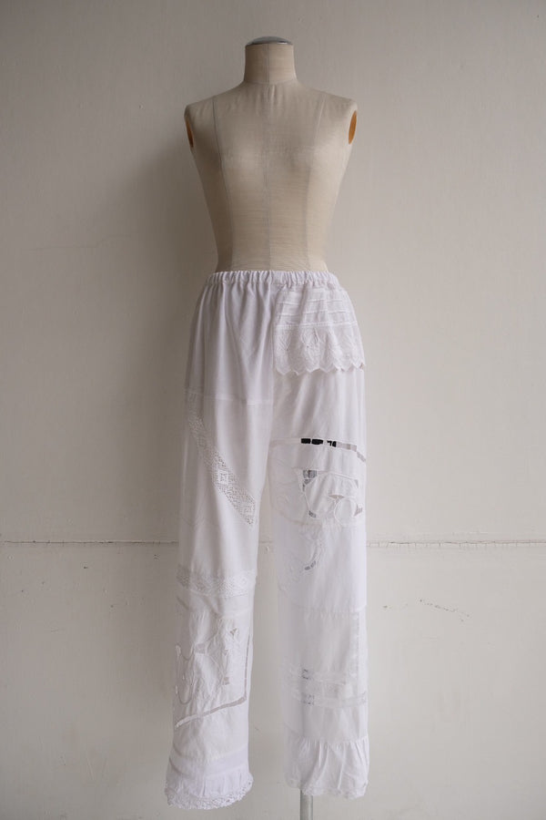 cutwork lace frill pants