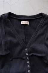 rib patchwork gater cardigan
