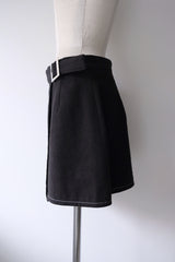 linen wrap mini skirt