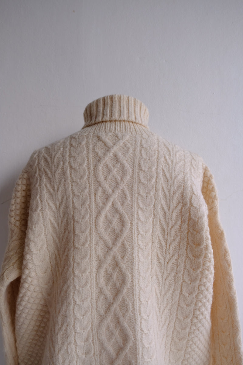 aran turtleneck knit