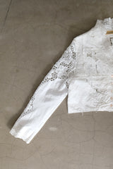 cutwork lace frill cardigan