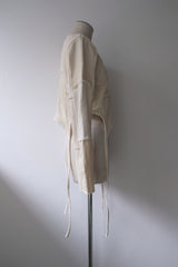 rib patchwork gater cardigan