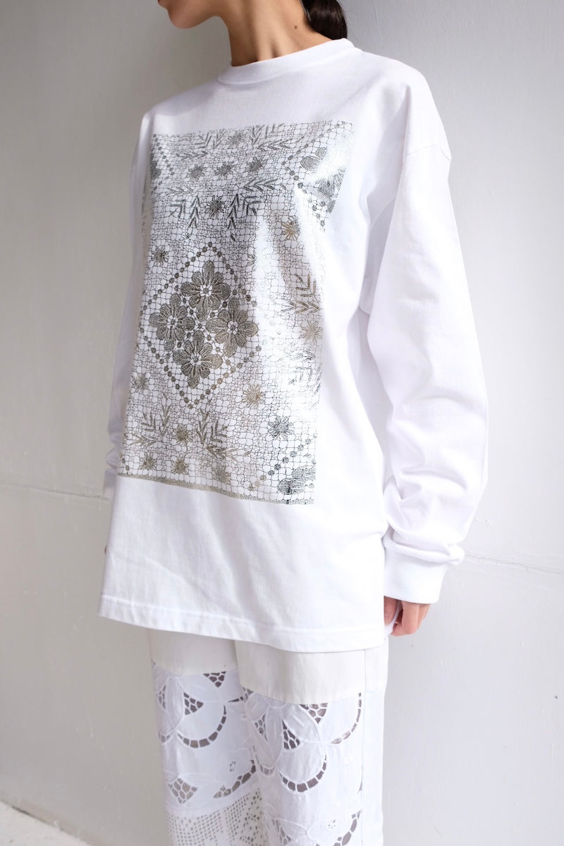 flower lace long T-shirts