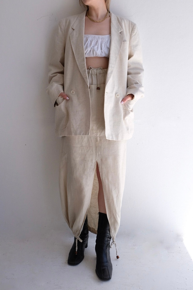 linen long skirt