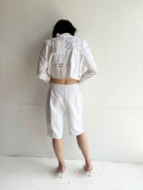 cutwork lace frill cardigan