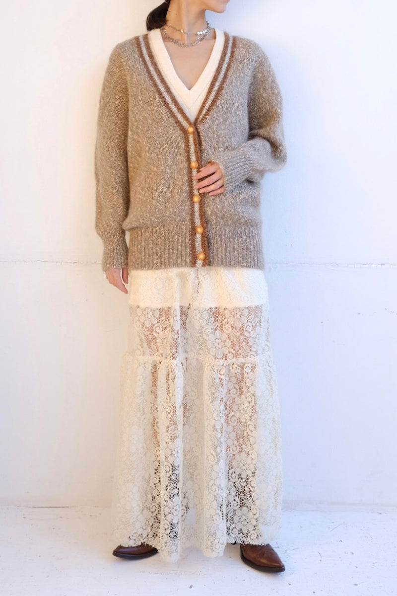 line wool cardigan