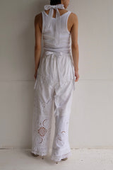 cutwork lace frill pants