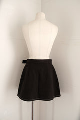 linen wrap mini skirt