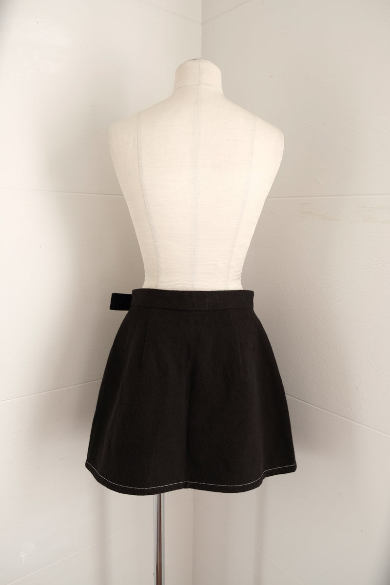 linen wrap mini skirt