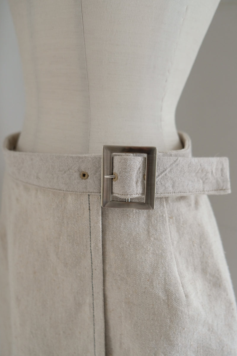 linen wrap mini skirt