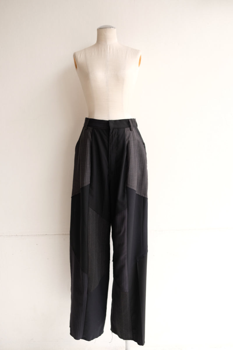 summer suit tuck wide pants