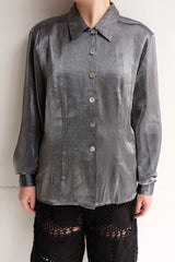 metallic long sleeve shirt