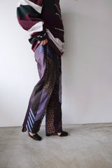 tie patchwork easy pants