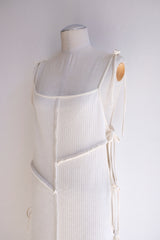 rib ribbon long dress