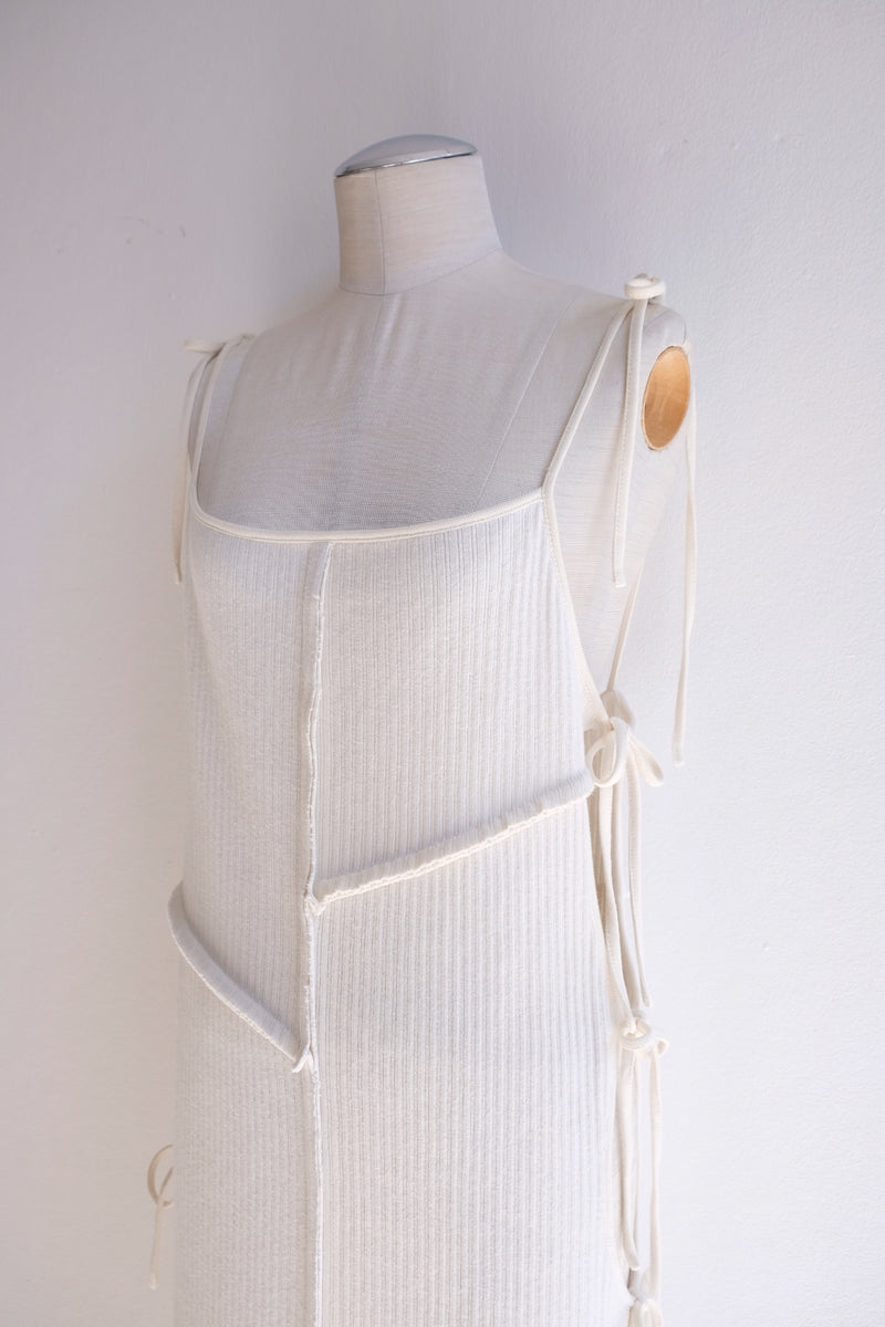 rib ribbon long dress