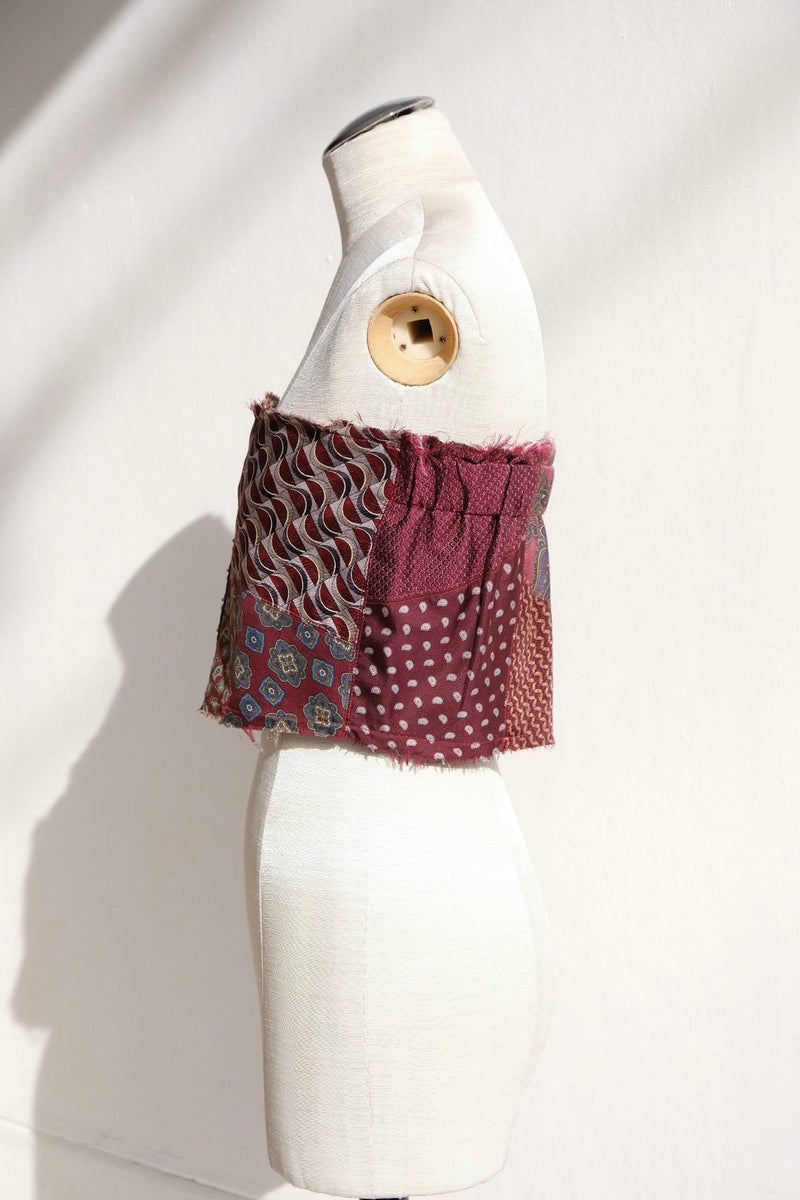 tie patchwork bustier