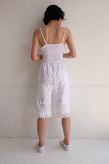 cutwork lace frill half pants