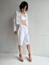 cutwork lace frill cardigan