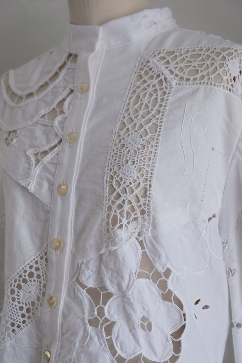 cutwork short blouse