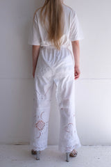 cutwork lace frill pants