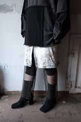 gold lame mesh leggings