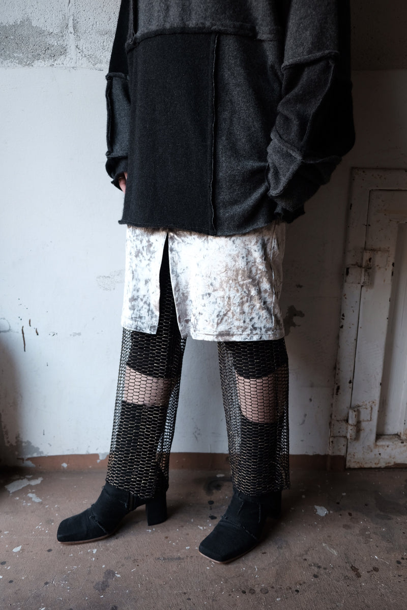 gold lame mesh leggings