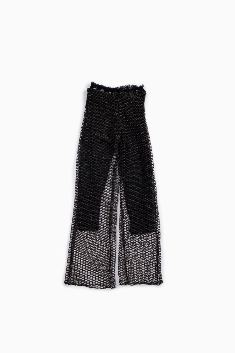 gold lame mesh leggings