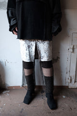 gold lame mesh leggings