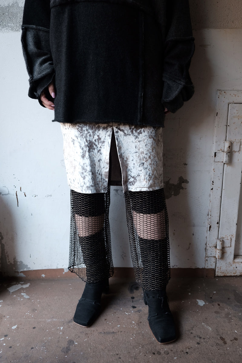 gold lame mesh leggings